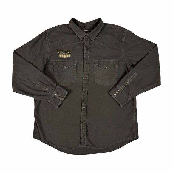 Filson Other - Filson Patch Cotton Solid Western Button Up Shirt Long Sleeve Pockets XXL Gray